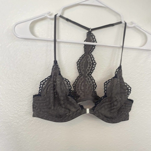 Free People Women's 34B Slow Dance Underwire Bra Gray Grey Lace - Picture 5 of 11